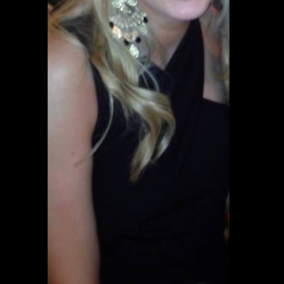 Black Halston Heritage Asymmetrical Dress - Picture 2 of 6